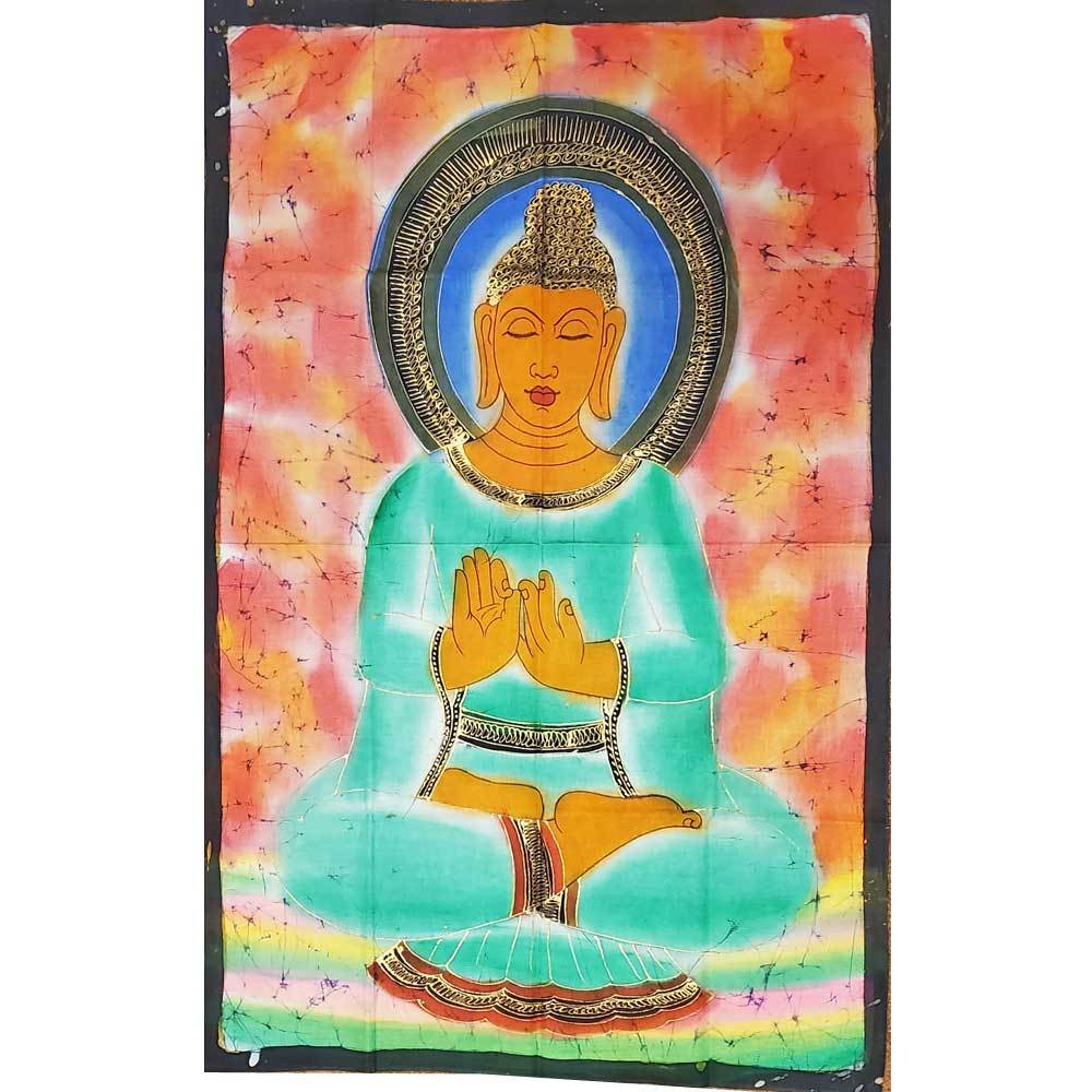 Buddha Teaching Double Lotus Position Meditation Hand Painted - Spiritual & Wellness
