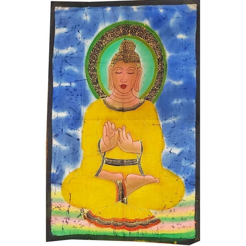 Buddha Teaching Double Lotus Position Meditation Hand Painted - Spiritual & Wellness