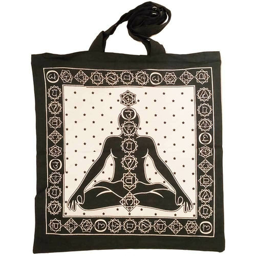 Seven Chakras Avatar Meditation Tie Dye Market Tote Bag Canvas - Spiritual & Wellness