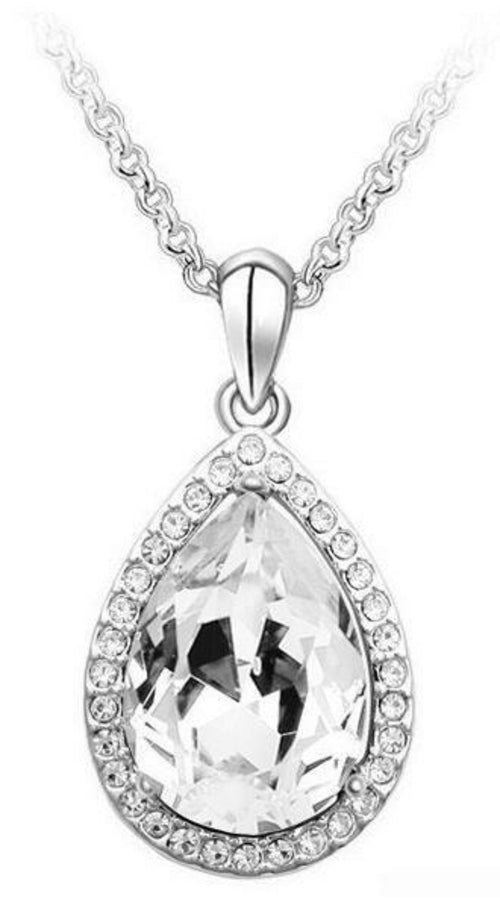 Large Crystal Teardrop Pendant Necklace - Artisan Fashion Accessories