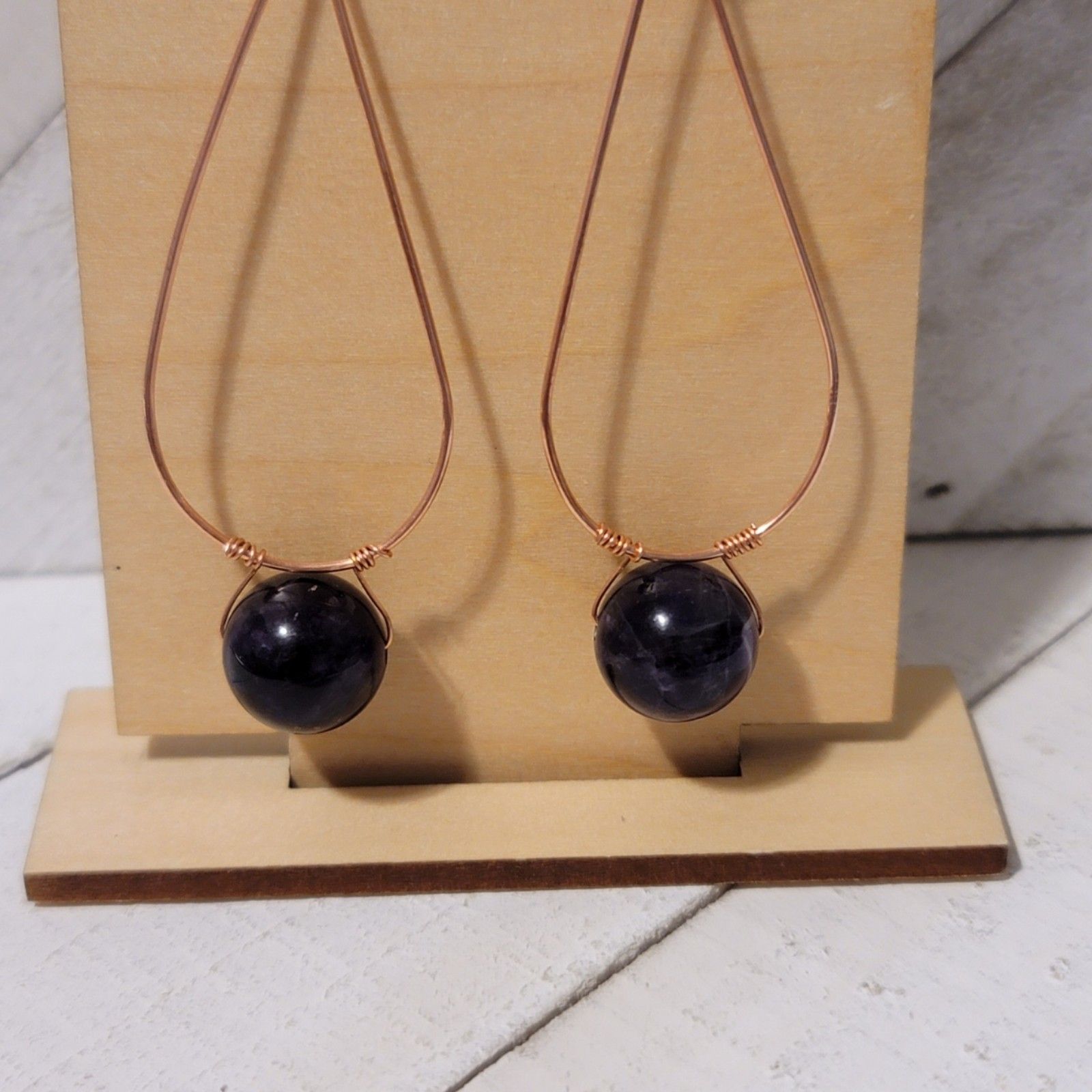 Amethyst Teardrop Earrings - Earrings