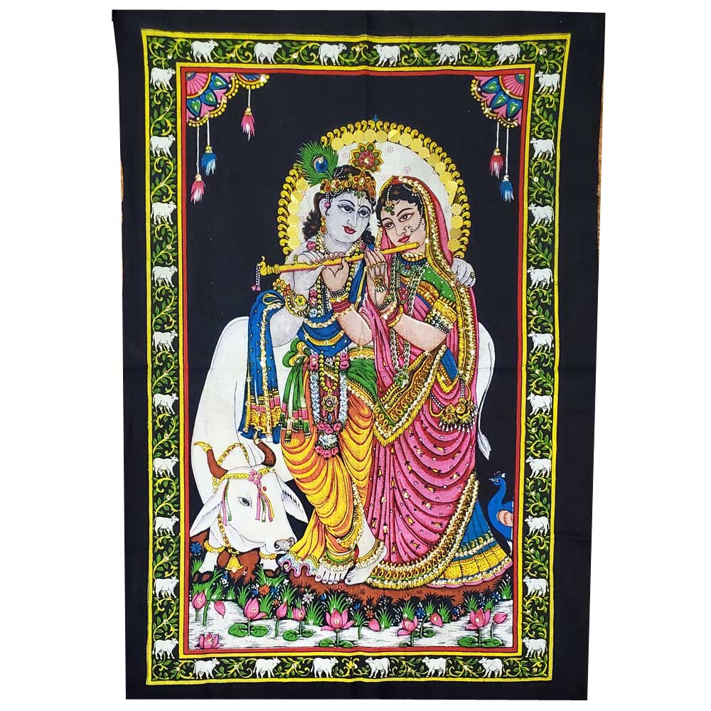 Krishna Black Aesthetic Wall Art - Spiritual & Wellness