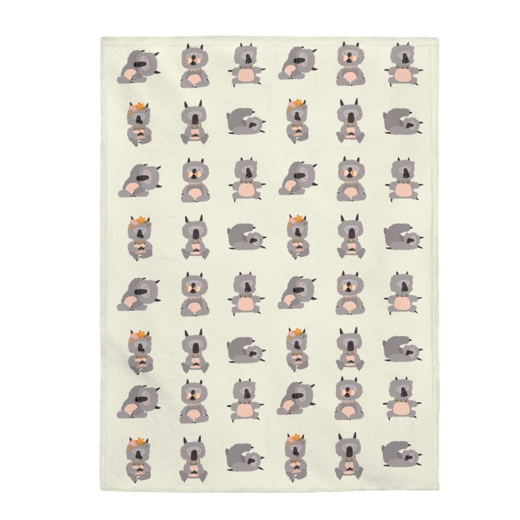 Llama Yoga Poses Velveteen Plush Blanket - Artisan Home Decor