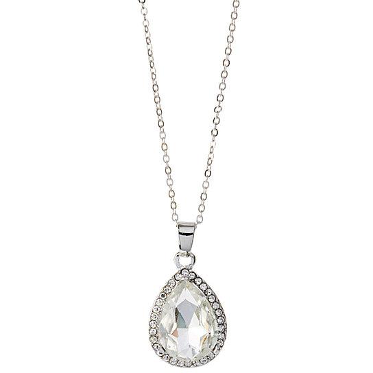 Large Crystal Teardrop Pendant Necklace - Artisan Fashion Accessories