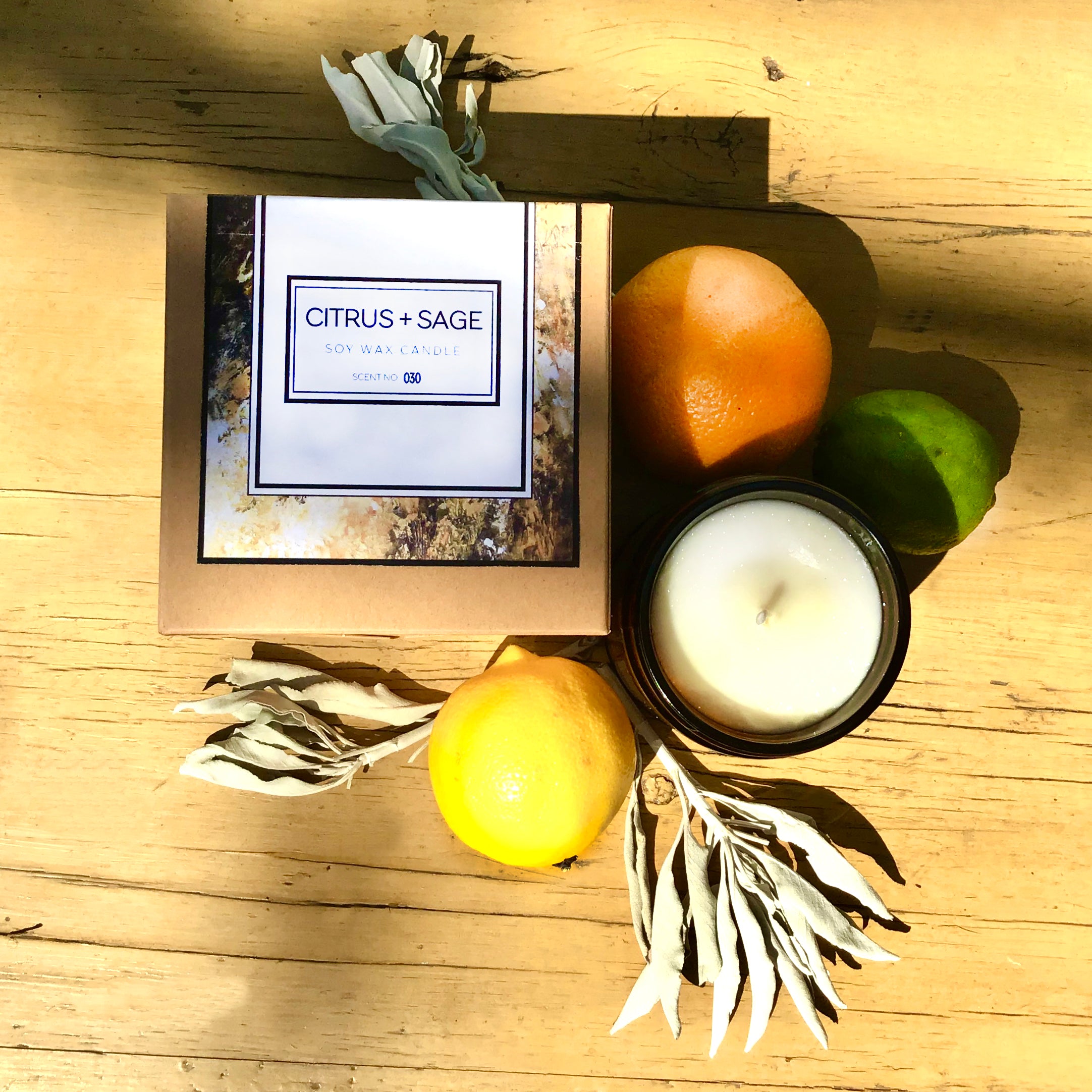 Citrus + Sage Soy Wax Candle - Spiritual & Wellness