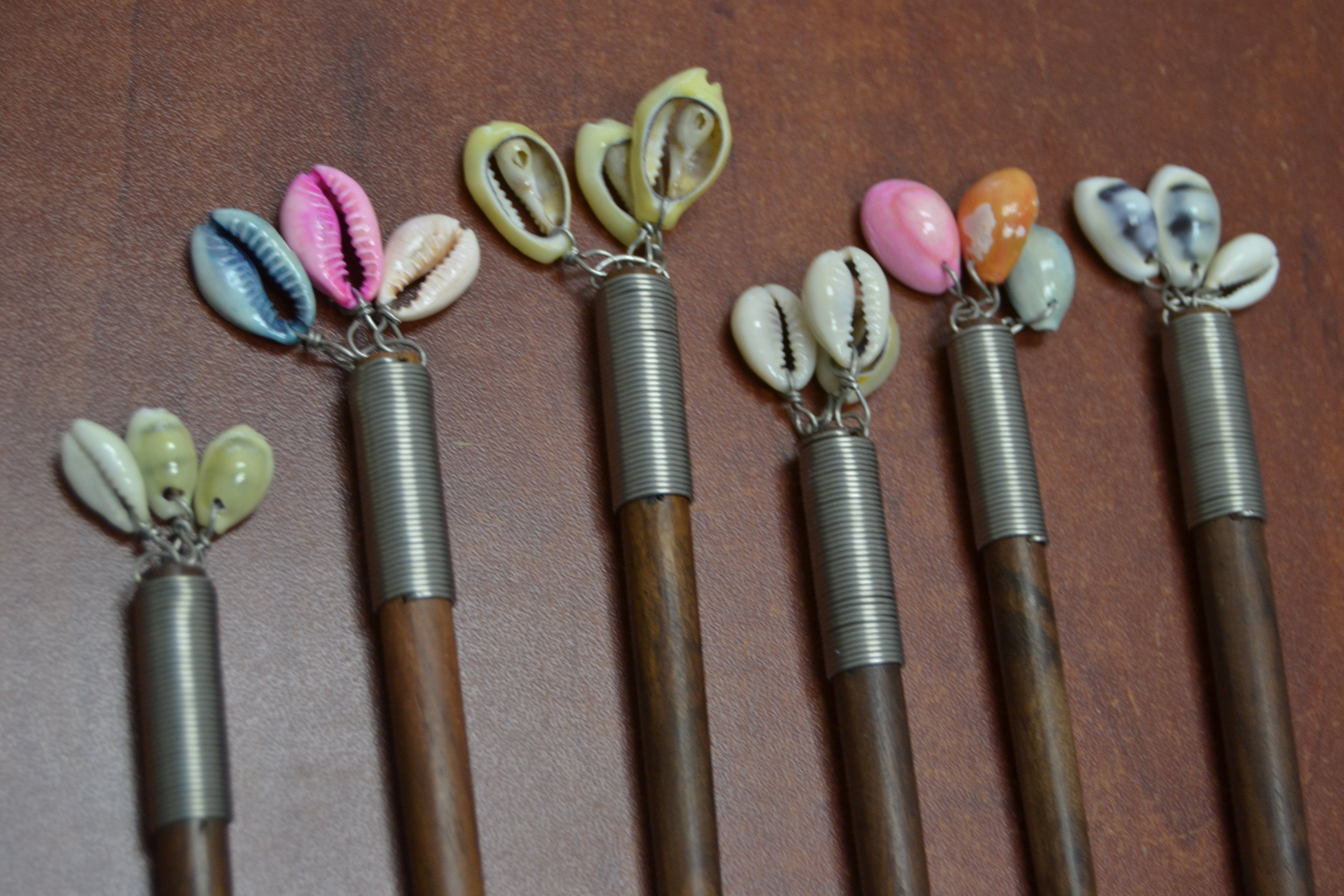 Cowrie Shell Hairsticks – 6 Pack - Artisan Fashion Accessories