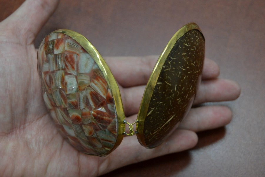 Red Abalone Shell Trinket Box - Coastal Home Décor