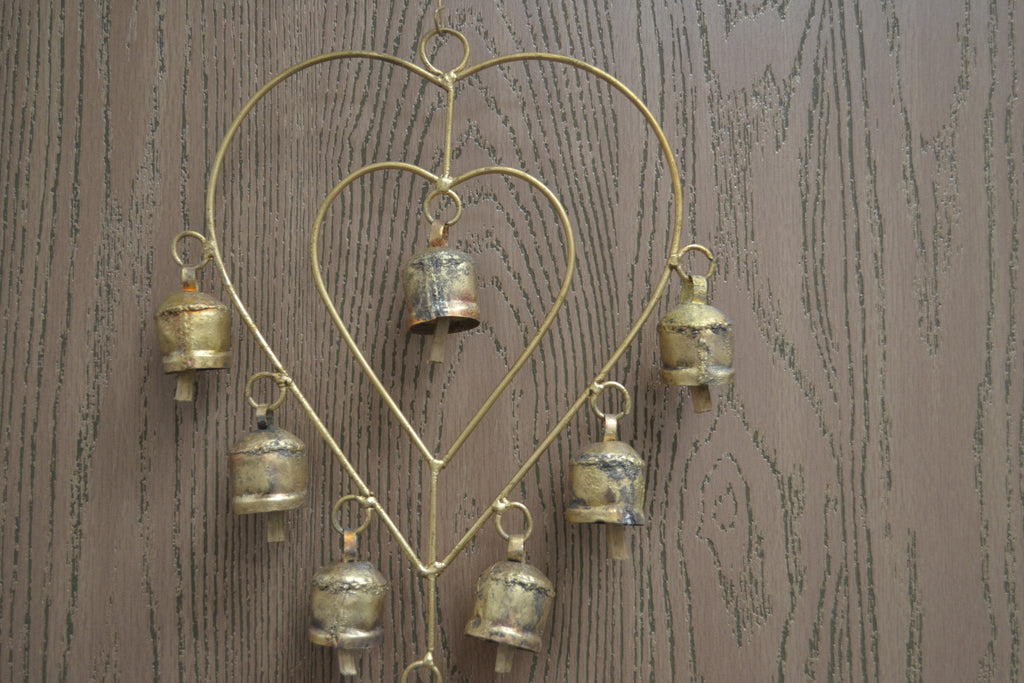 Rustic Heart Iron Bell Wind Chime - Rustic Home Décor