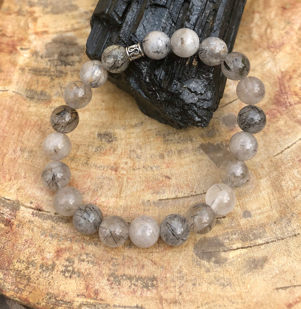 Black Tourmaline Quartz Bracelet | Handmade | Negative Energy Shield