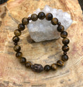 Tiger Eye & Buddha Gemstone Bracelet - Crystals & Gemstones