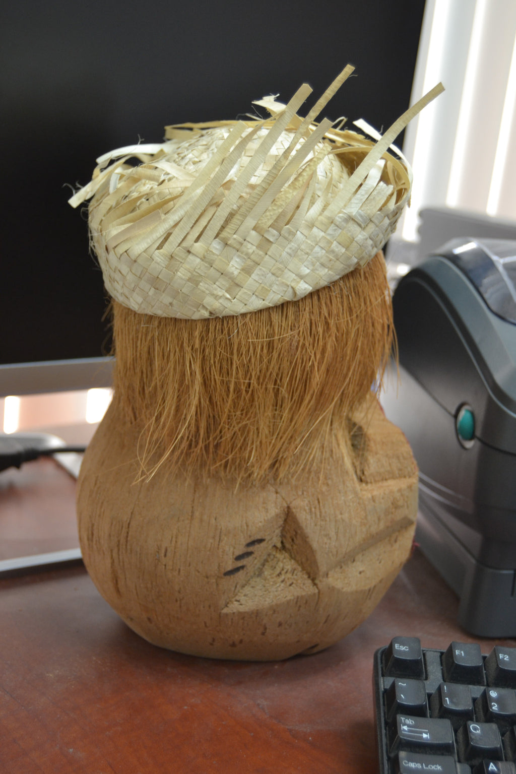Hand Carved Coconut Monkey - Tropical & Tiki Décor
