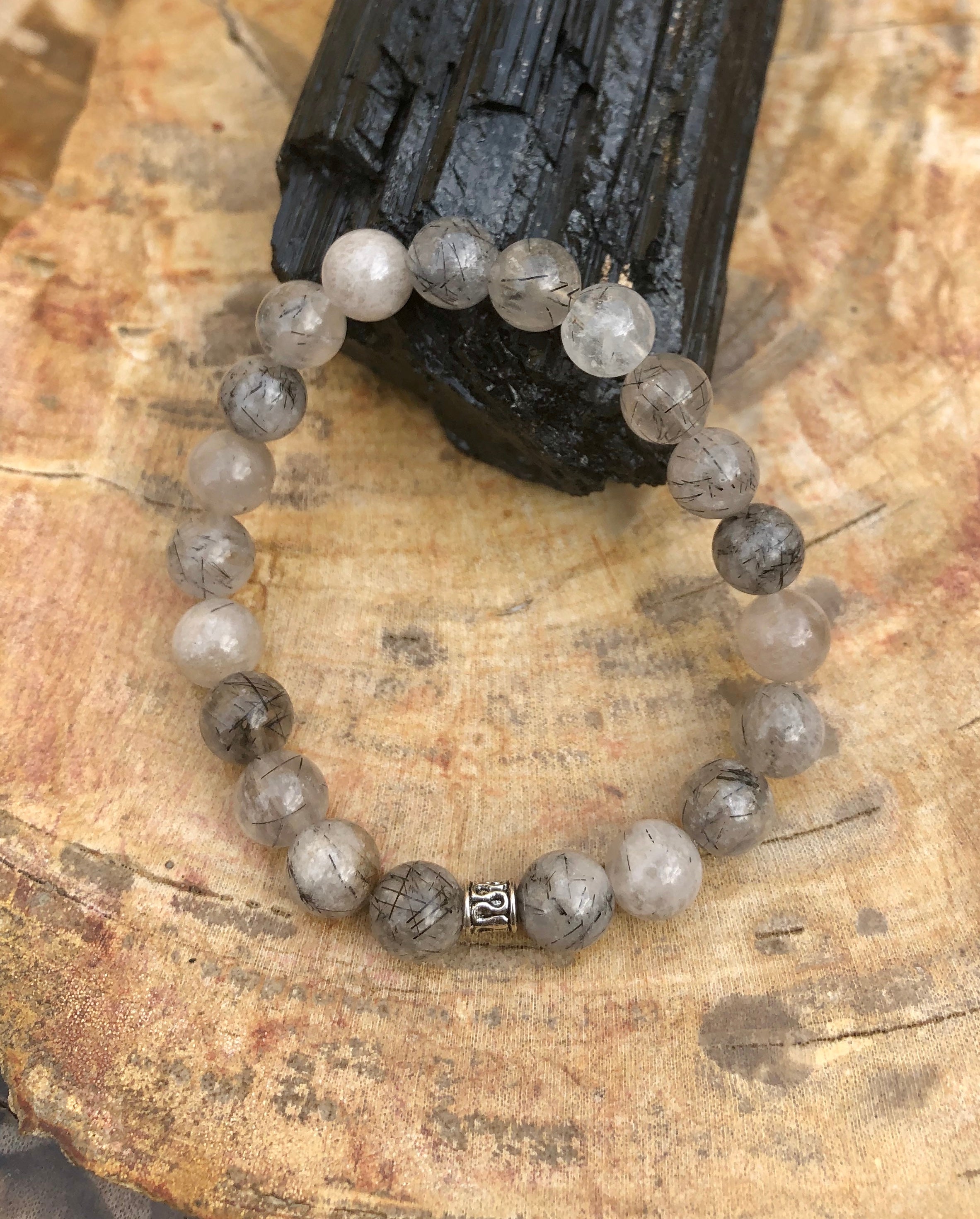 Black Tourmaline Quartz Bracelet | Handmade | Negative Energy Shield