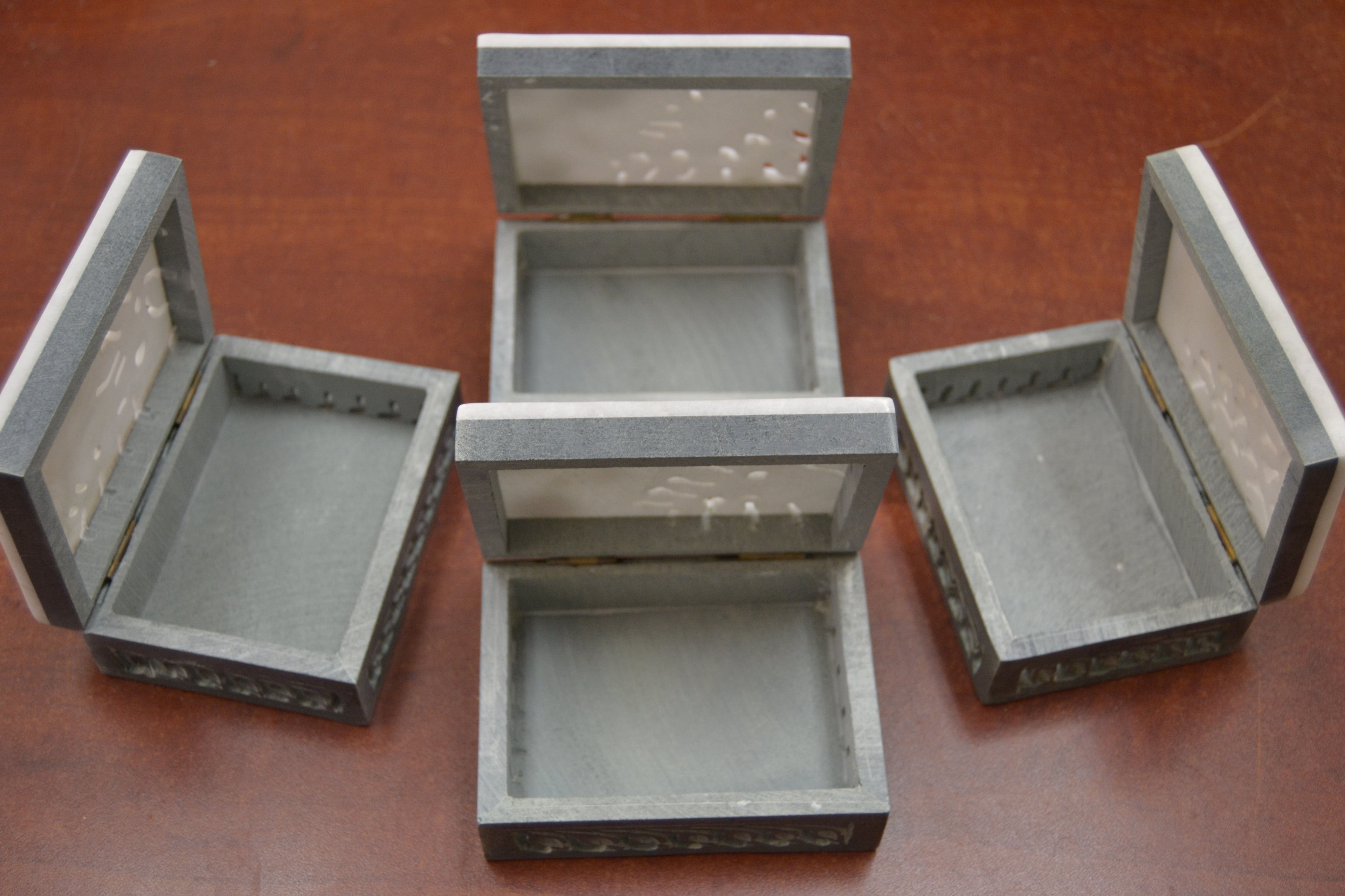 Flower Soapstone Boxes – 4 Piece Set - Home Office & Gifts