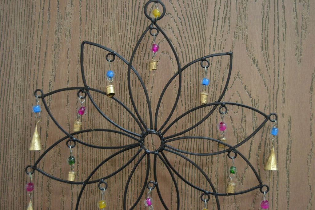 Flower Iron Bells Windchime - Rustic Home & Garden