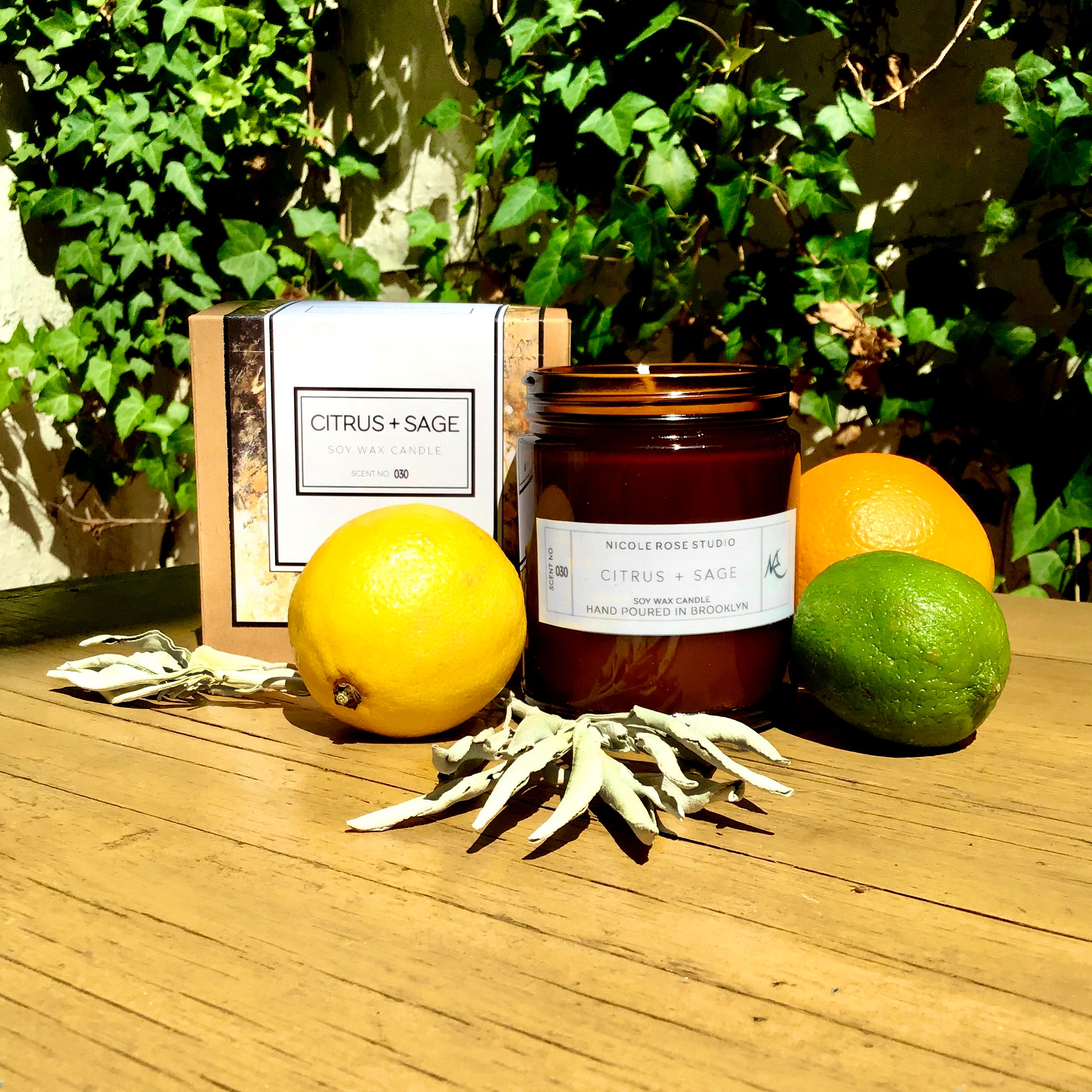 Citrus + Sage Soy Wax Candle - Spiritual & Wellness