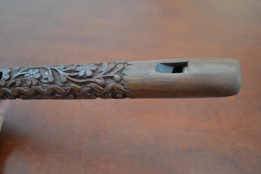 Carved Wood Flute 12" - Musical & Artisan Crafts