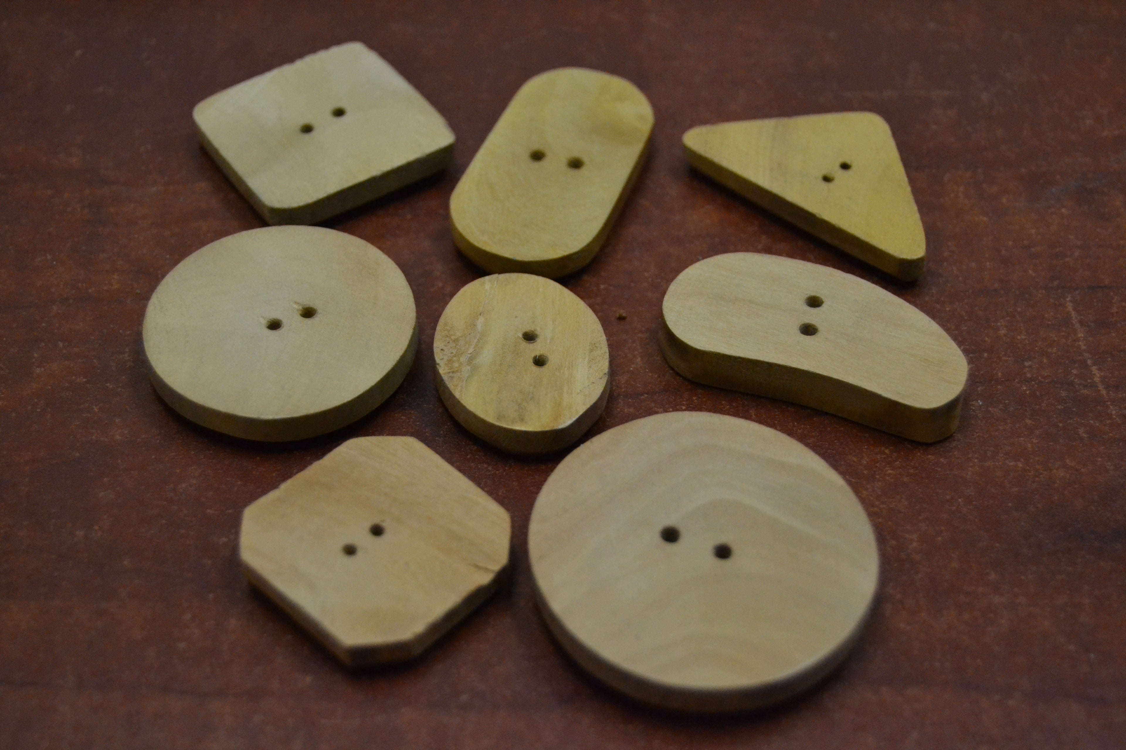 Wood Abalone Shell Buttons – 8 Piece Set - Artisan Craft Supplies