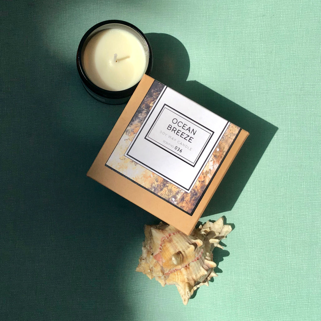Ocean Breeze Scented Soy Wax Candle - Spiritual & Wellness