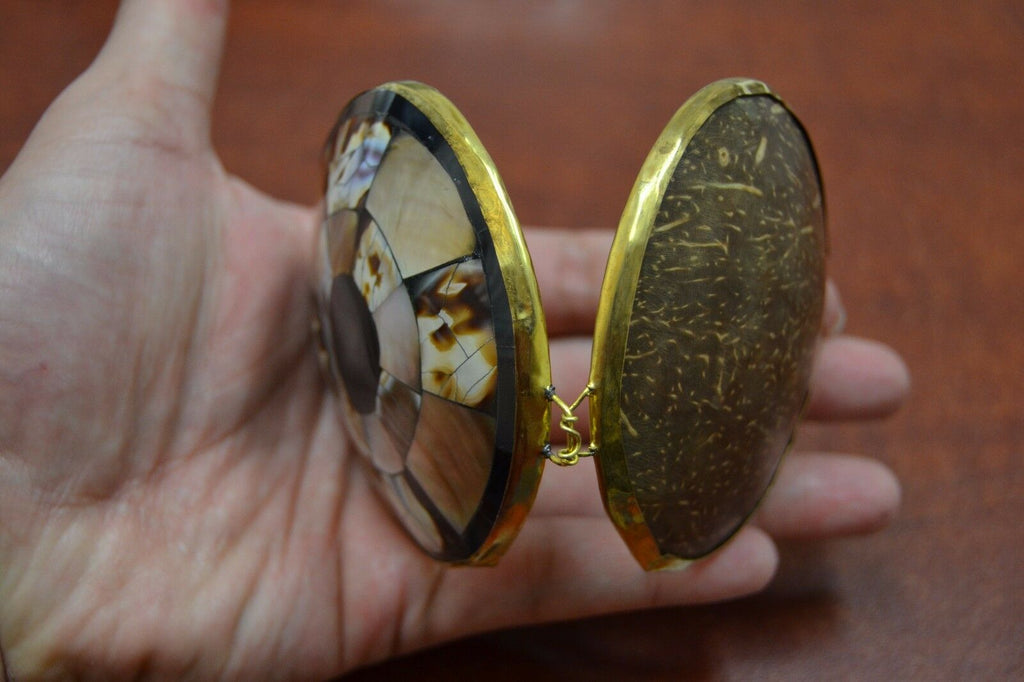 Golden Mother of Pearl Trinket Box - Coastal Home Décor