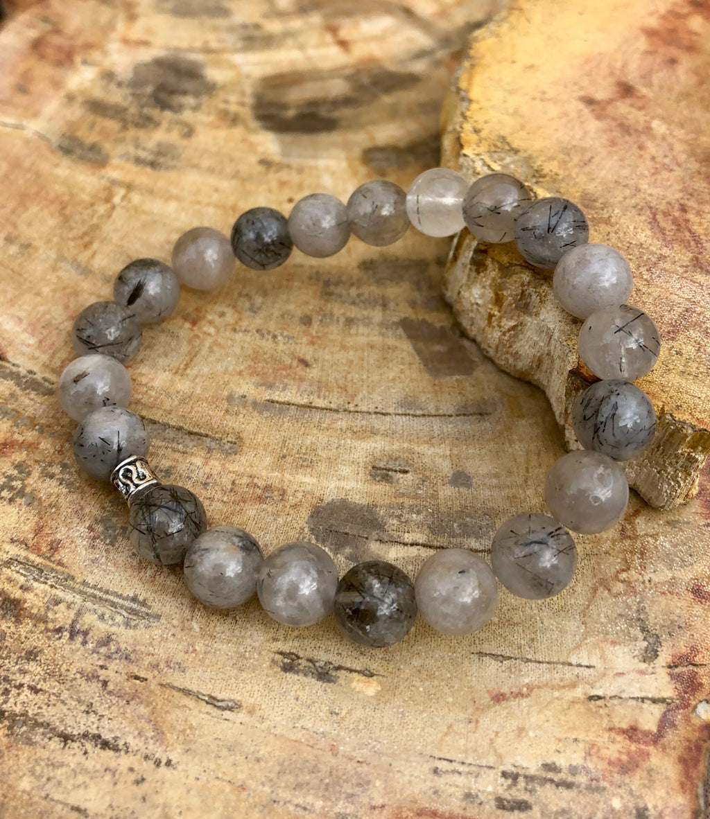 Black Tourmaline Quartz Bracelet | Handmade | Negative Energy Shield