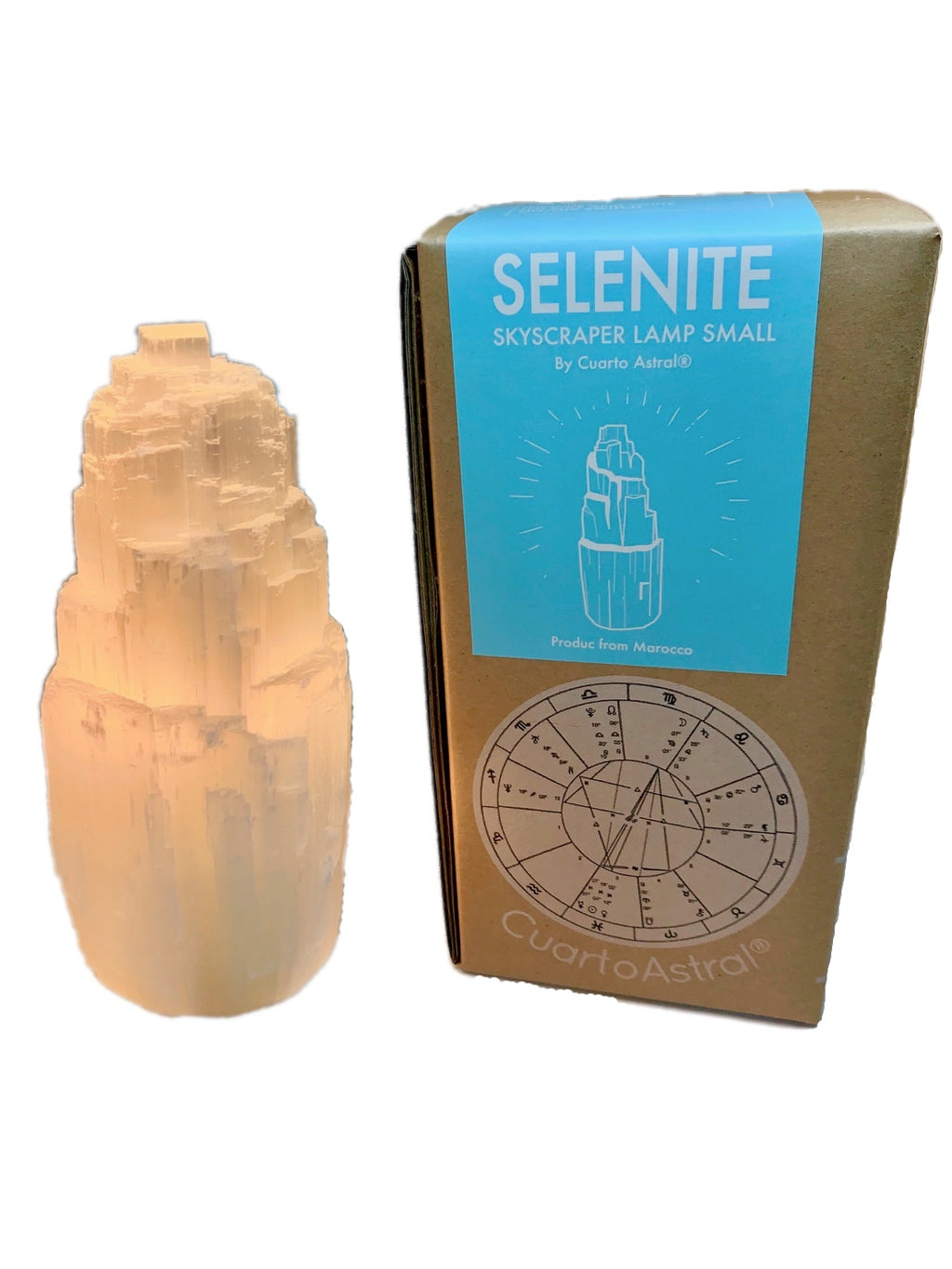 Selenite Skyscraper Lamp | Small Crystal Light | Inner Peace