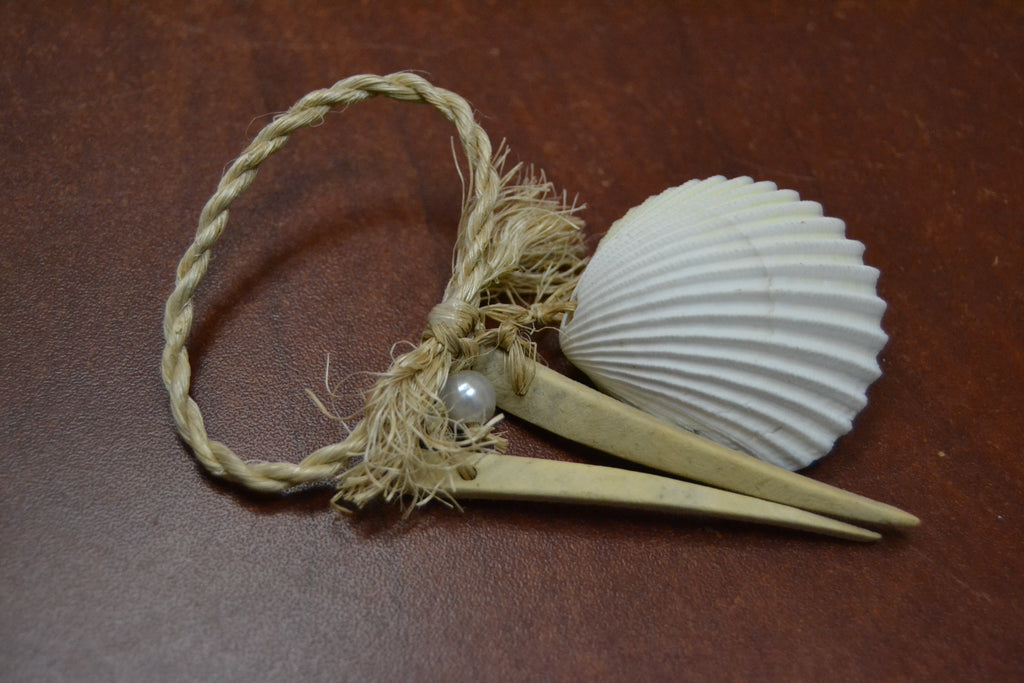 White Seashell Wind Chime Hanger - Coastal Home Décor