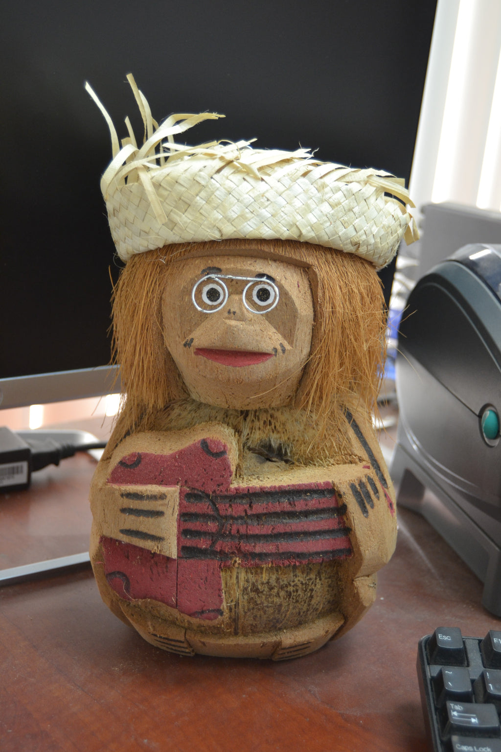 Hand Carved Coconut Monkey - Tropical & Tiki Décor