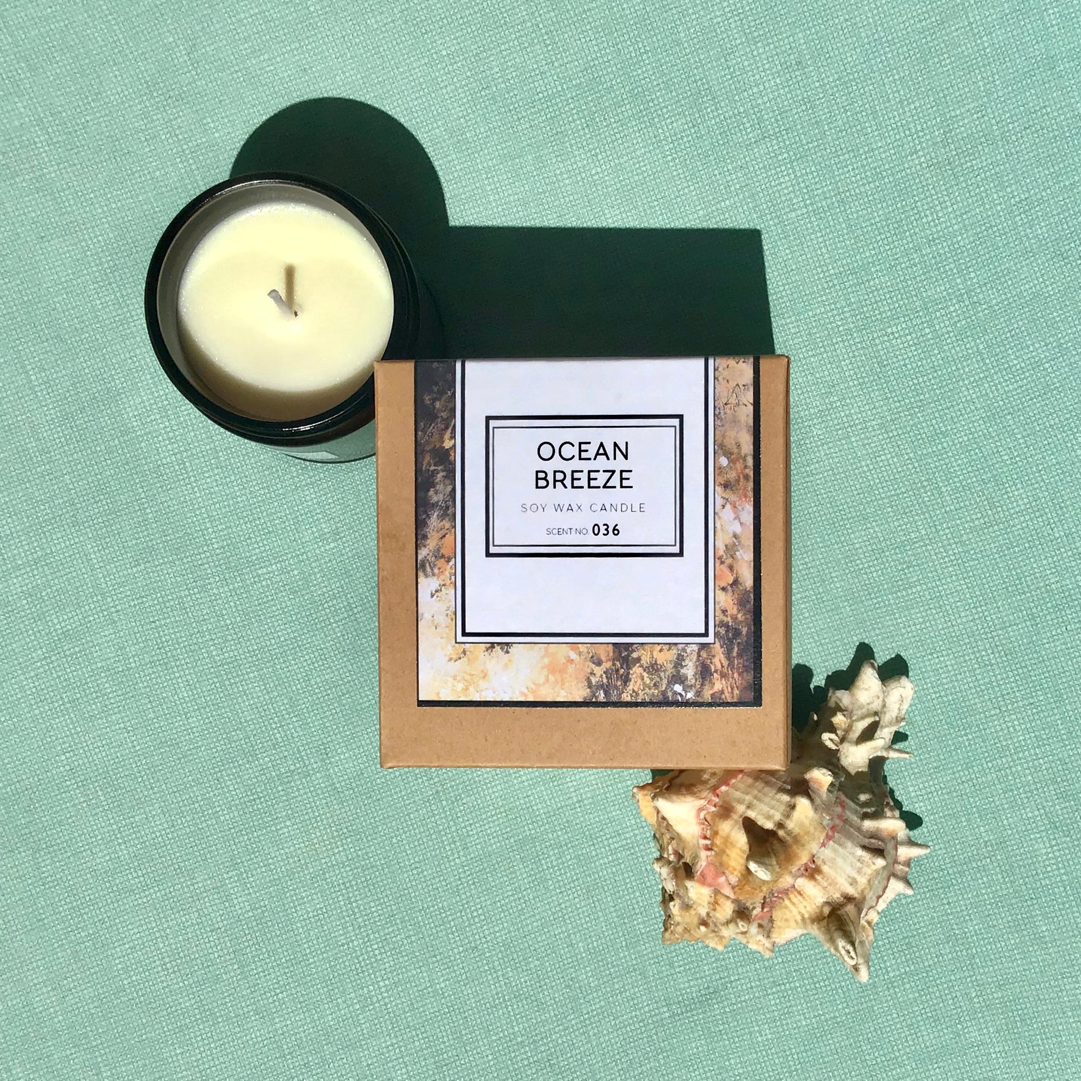 Ocean Breeze Scented Soy Wax Candle - Spiritual & Wellness