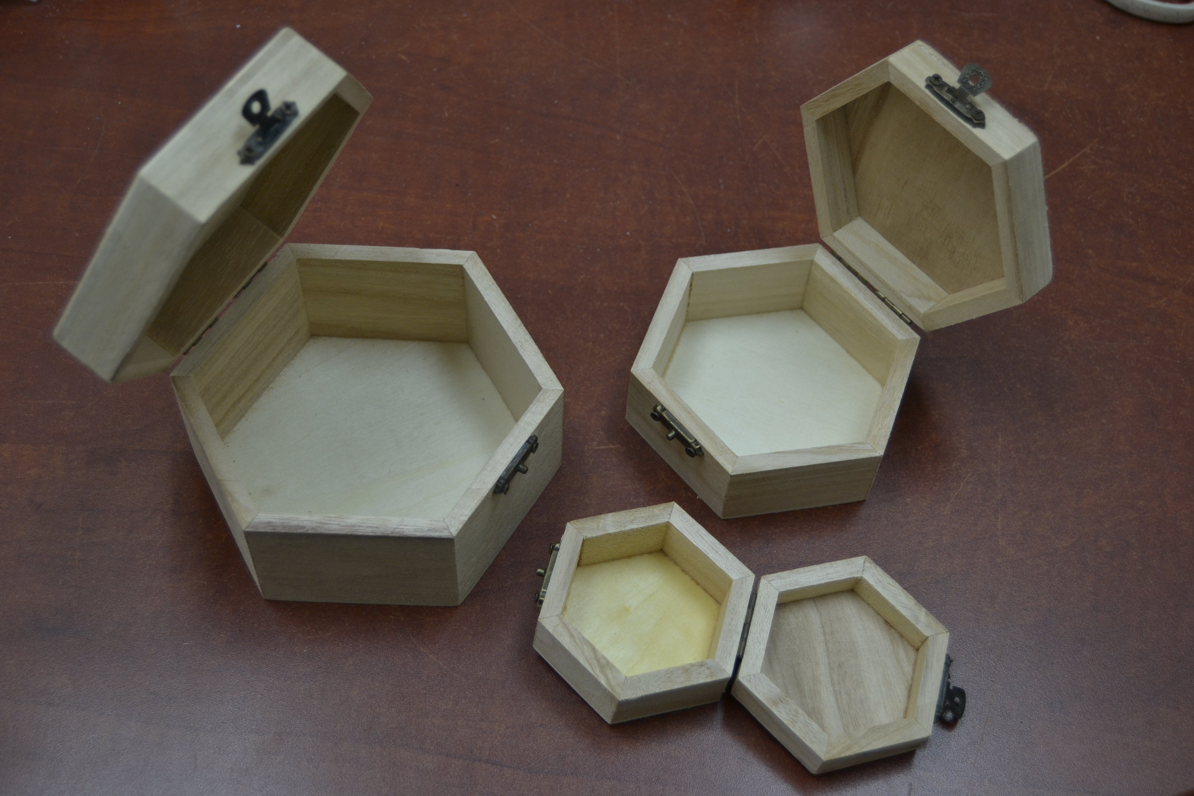 Handmade Wood Boxes – 3 Piece Set - Home Office & Gifts