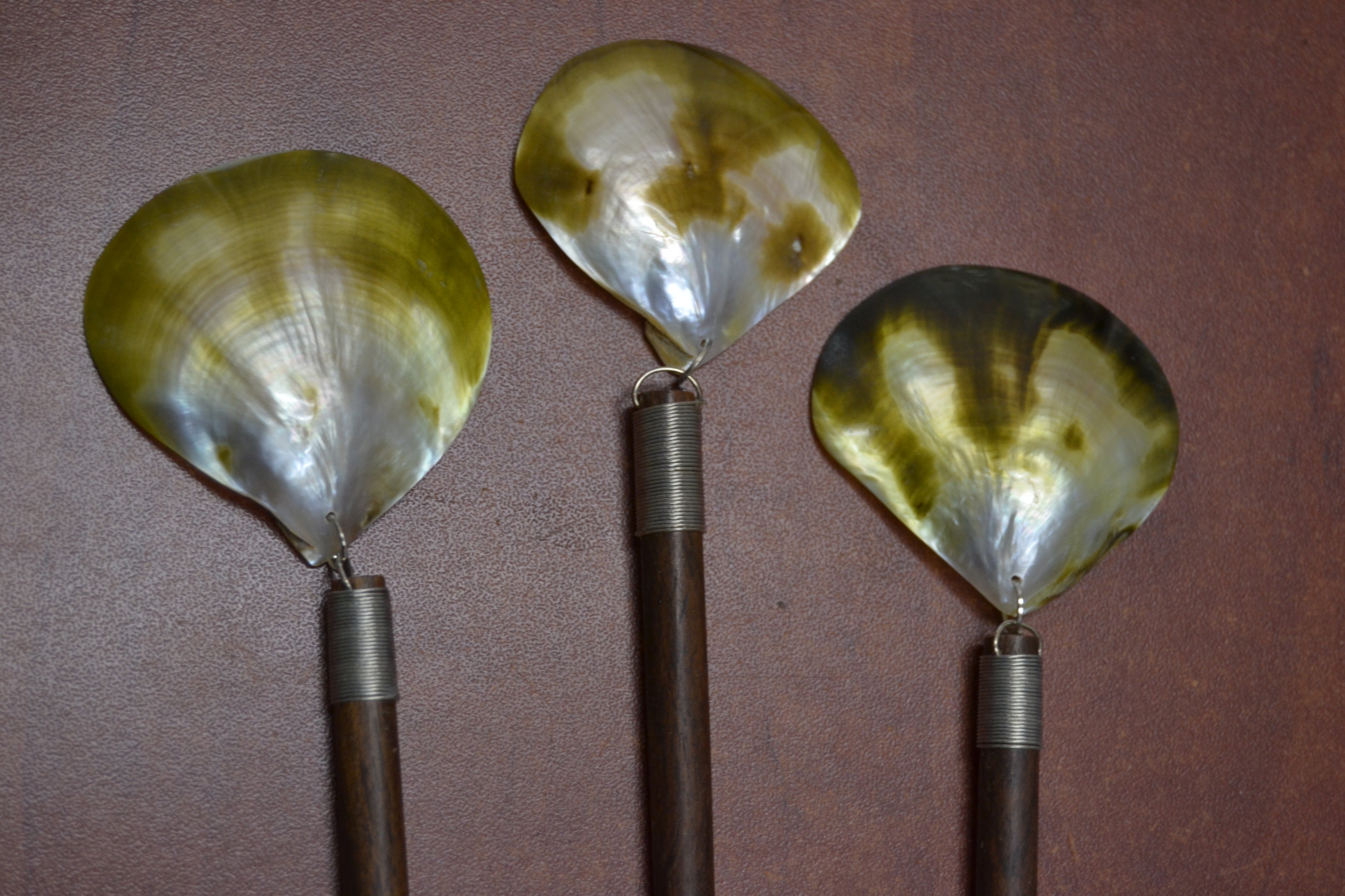 Golden Pearl Shell Hair Sticks – 3 Pack - Boho Hair Accessories