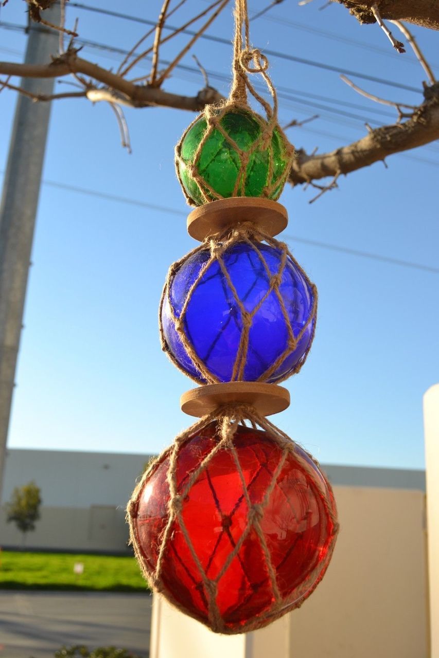 Glass Fishing Float Trio - Coastal Home Décor