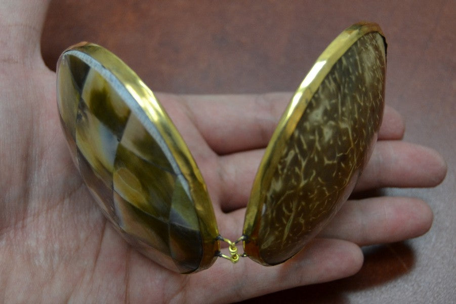 Golden Mother of Pearl Trinket Box - Coastal Home Décor