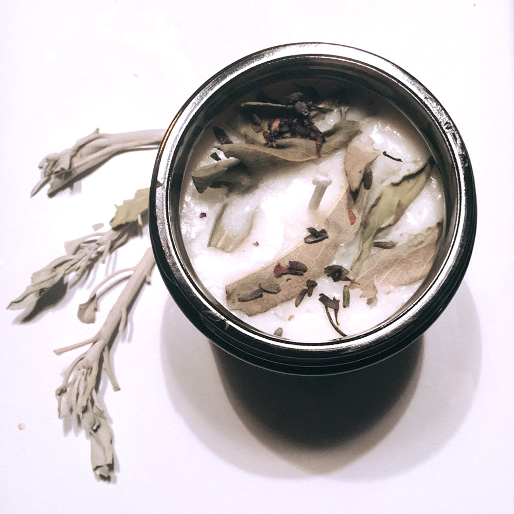 Lavender & White Sage Aromatherapy Soy Candle - Sacred Smudging & Cleansing