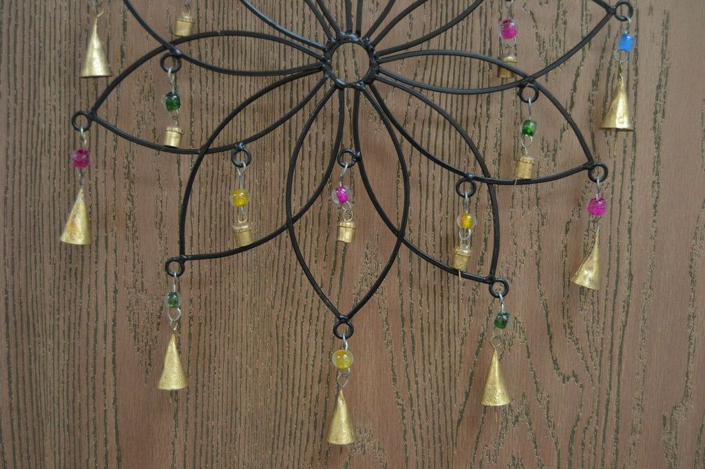 Flower Iron Bells Windchime - Rustic Home & Garden