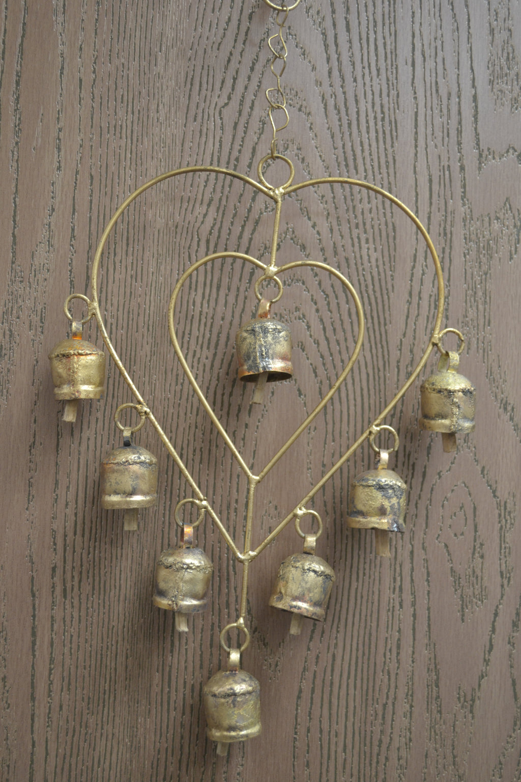 Rustic Heart Iron Bell Wind Chime - Rustic Home Décor