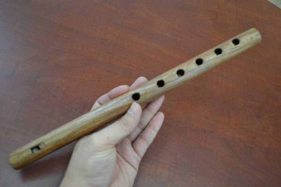 Brown Carved Wood Flute 12" - Musical & Artisan Crafts