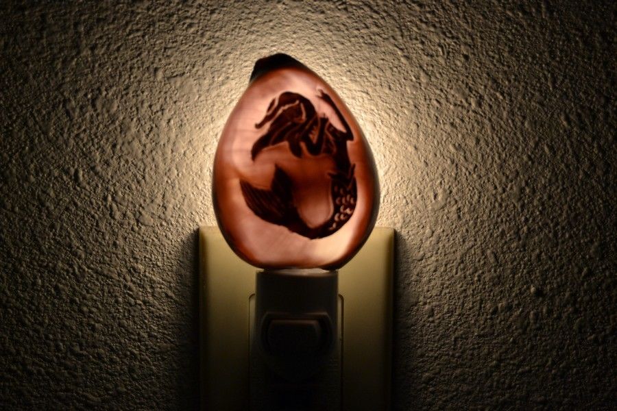 Purple Mermaid Shell Nightlight - Coastal Home Décor