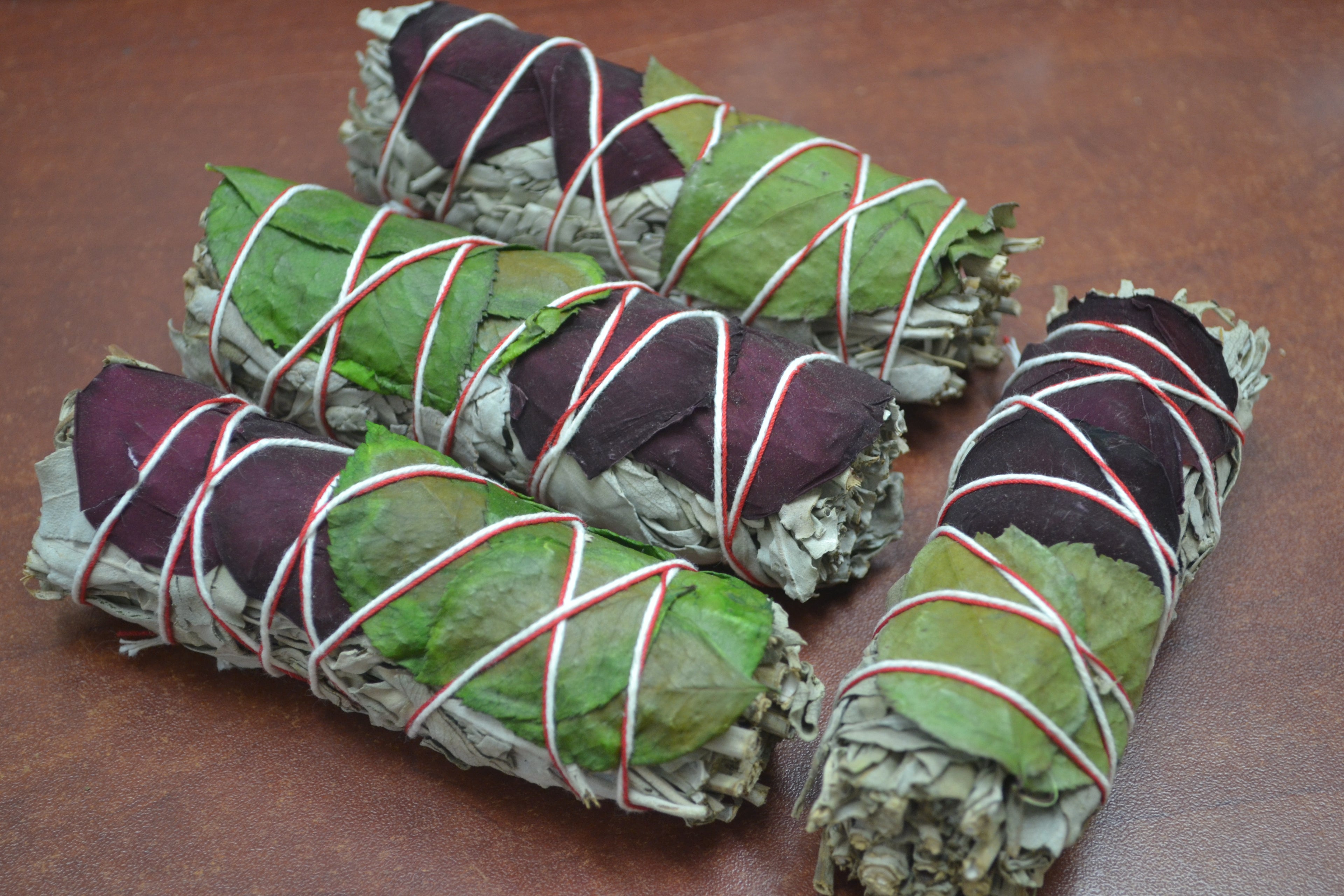 Rose & Eucalyptus Sage Smudge Bundle – 4 Pack - Spiritual & Wellness