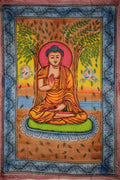 Buddha Meditating Under Bodhi Tree Tapestry - Spiritual & Wellness