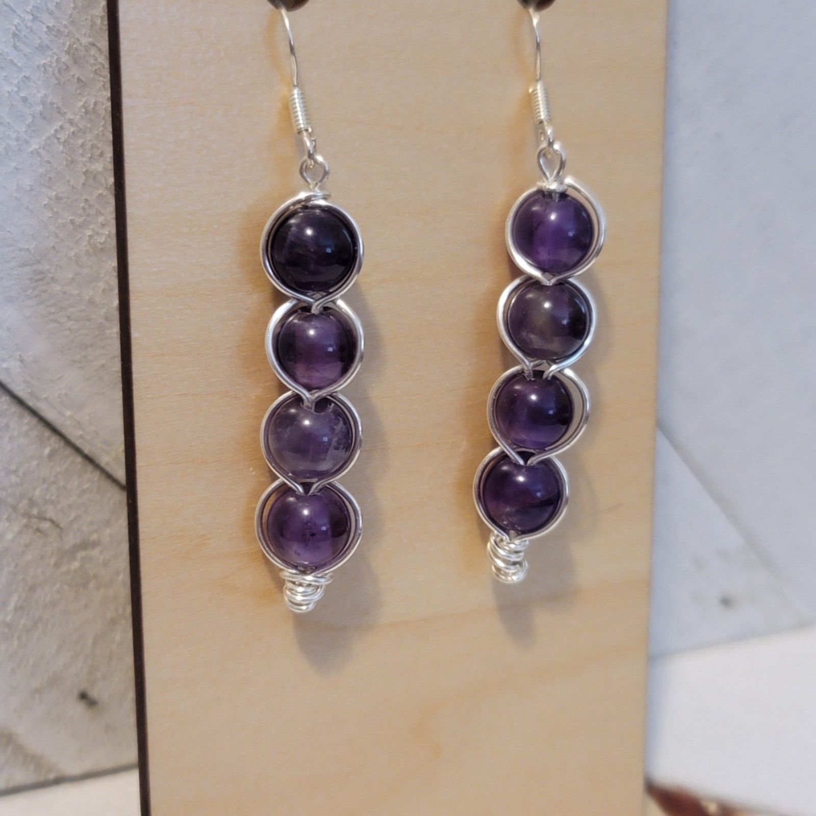 Amethyst Bead Earrings - Earrings