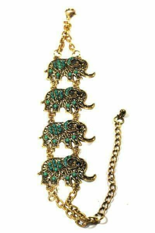 Colorful Bead Drop Elephant Bracelet - Artisan Fashion Accessories