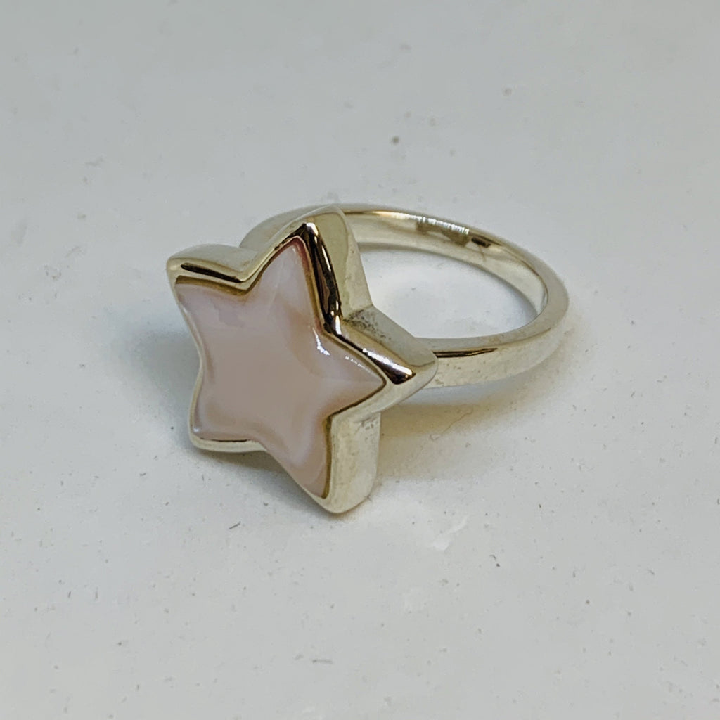 Silver Mother of Pearl Ring | Star Design | Soothing Sea Energy