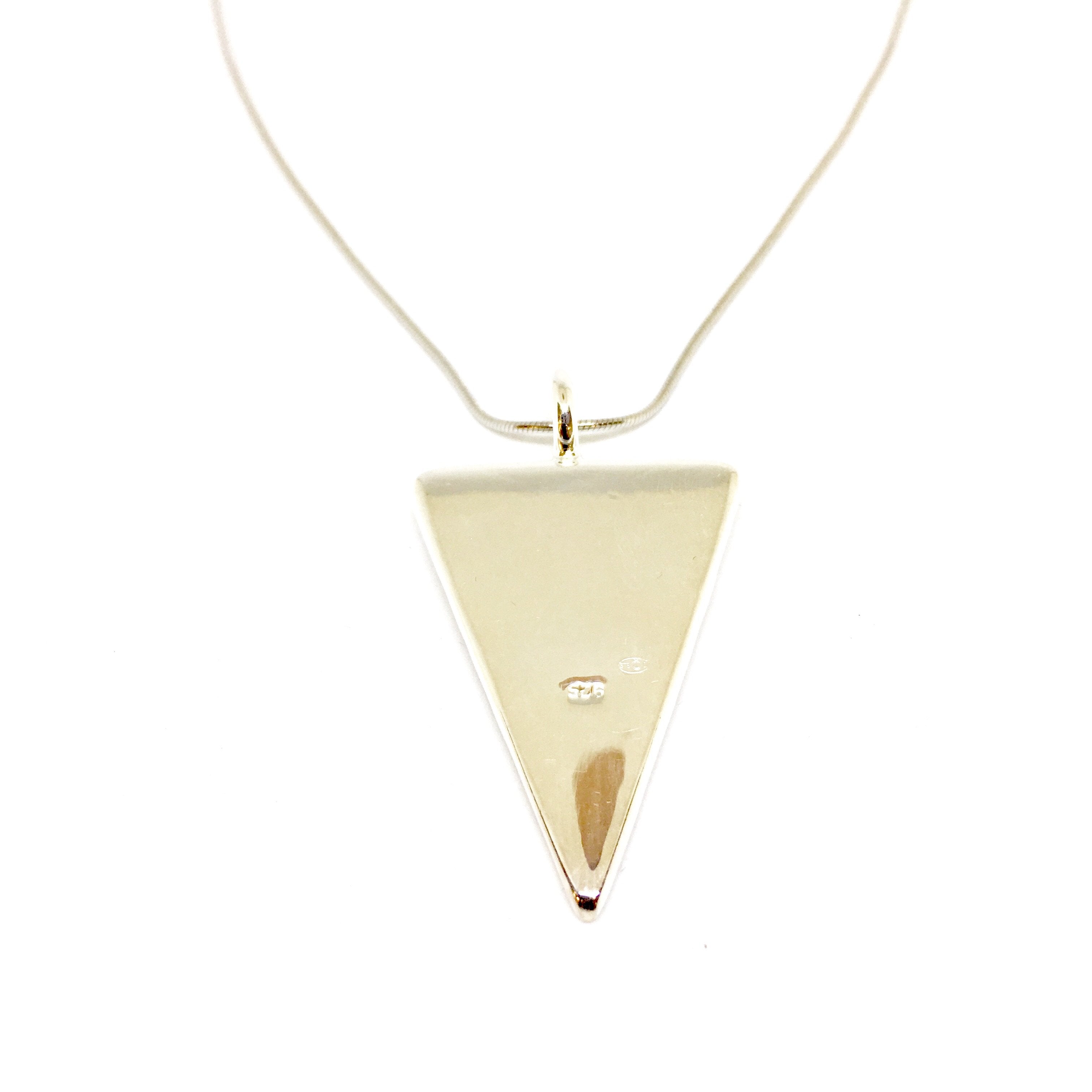 Triangle Mother of Pearl Necklace | Sterling Silver | Calming Protecti