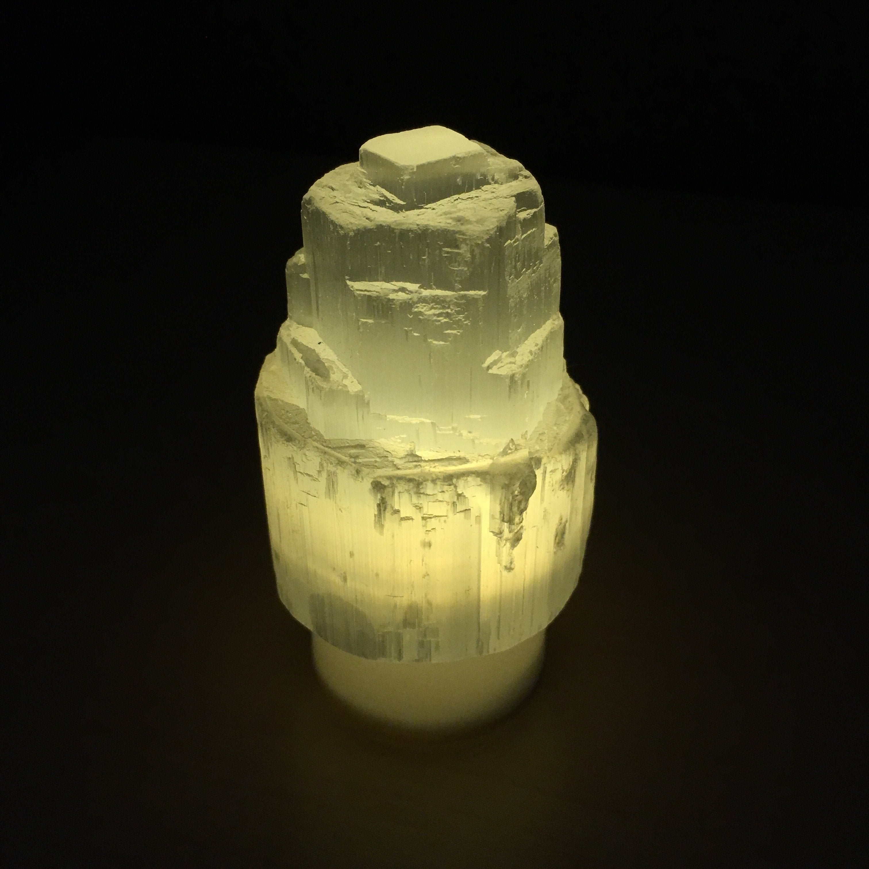 Mini Selenite Skyscraper Lamp | Cleansing Aura | Cordless LED | Worthy