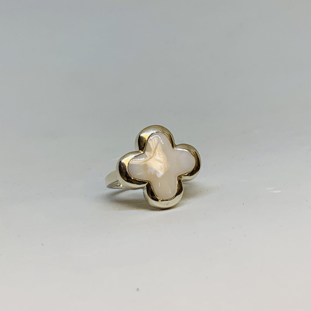 Mother of Pearl Flower Ring | Sterling Silver | Emotional Balance