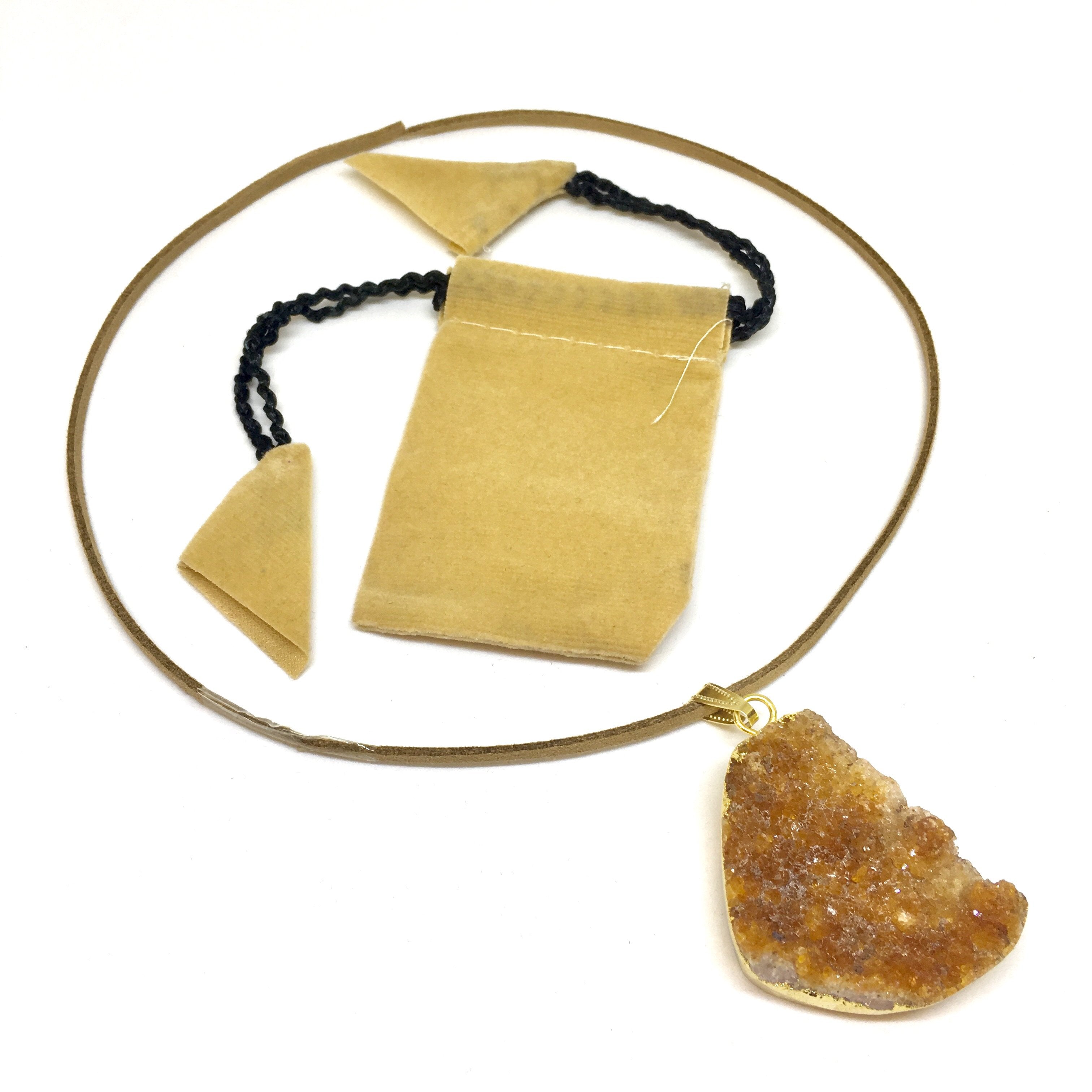 Citrine Cluster Pendant | Gold Plated | Prosperity | WorthyVibe