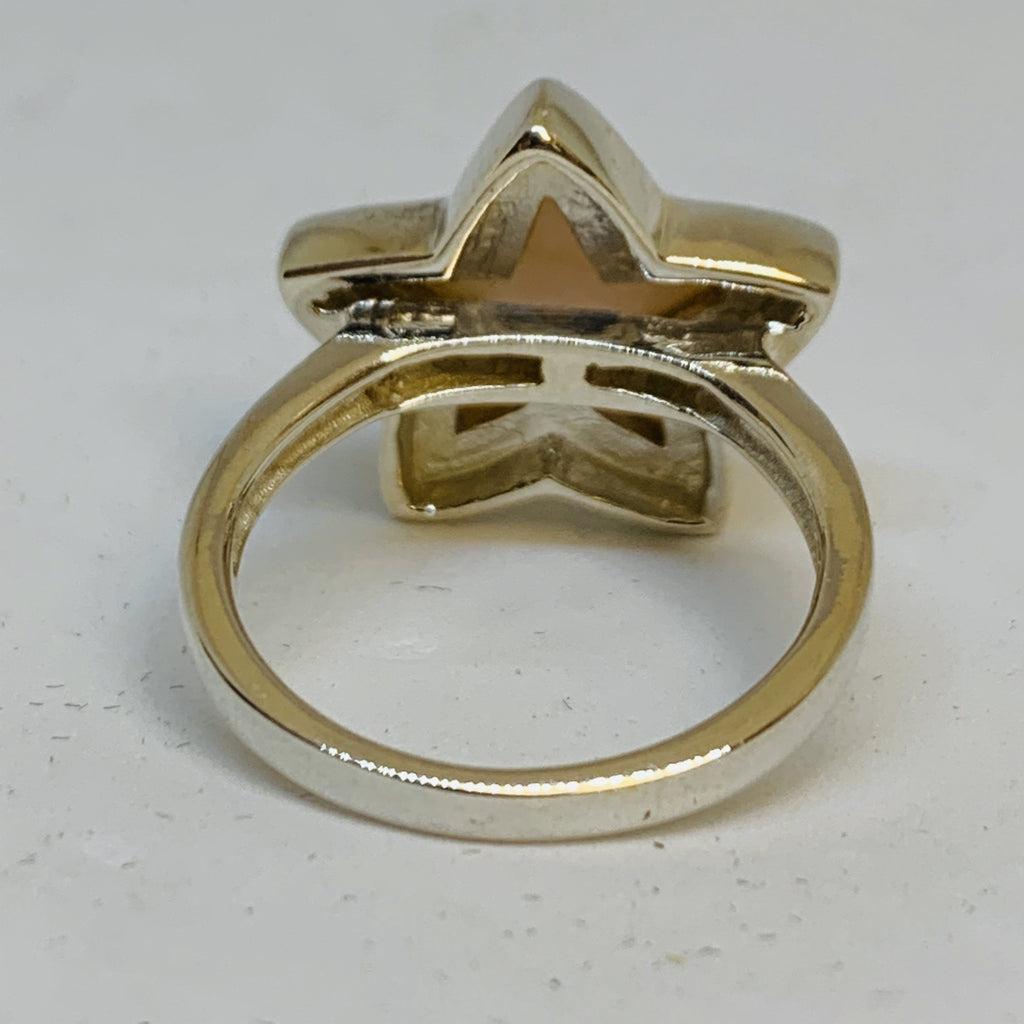 Silver Mother of Pearl Ring | Star Design | Soothing Sea Energy