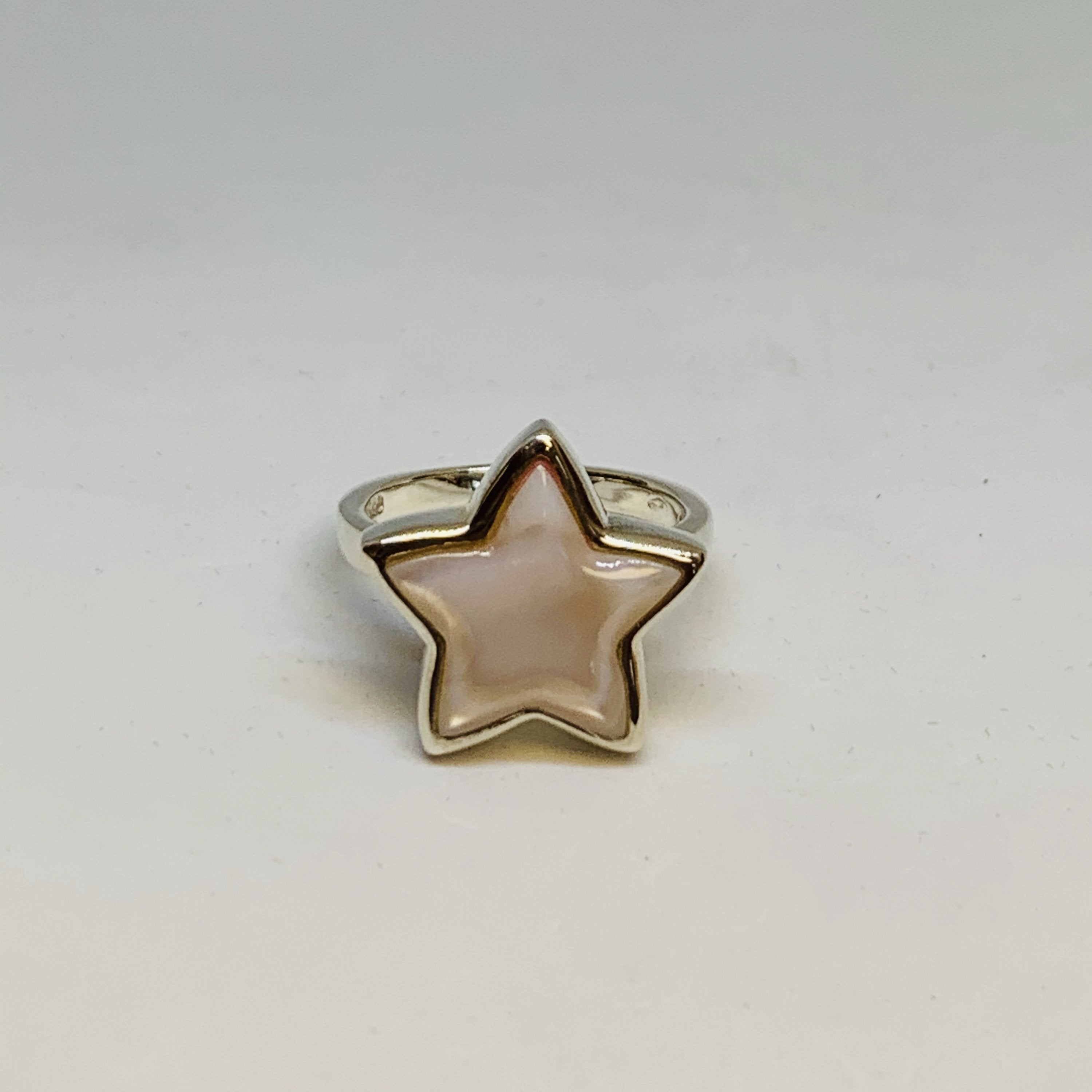 Silver Mother of Pearl Ring | Star Design | Soothing Sea Energy