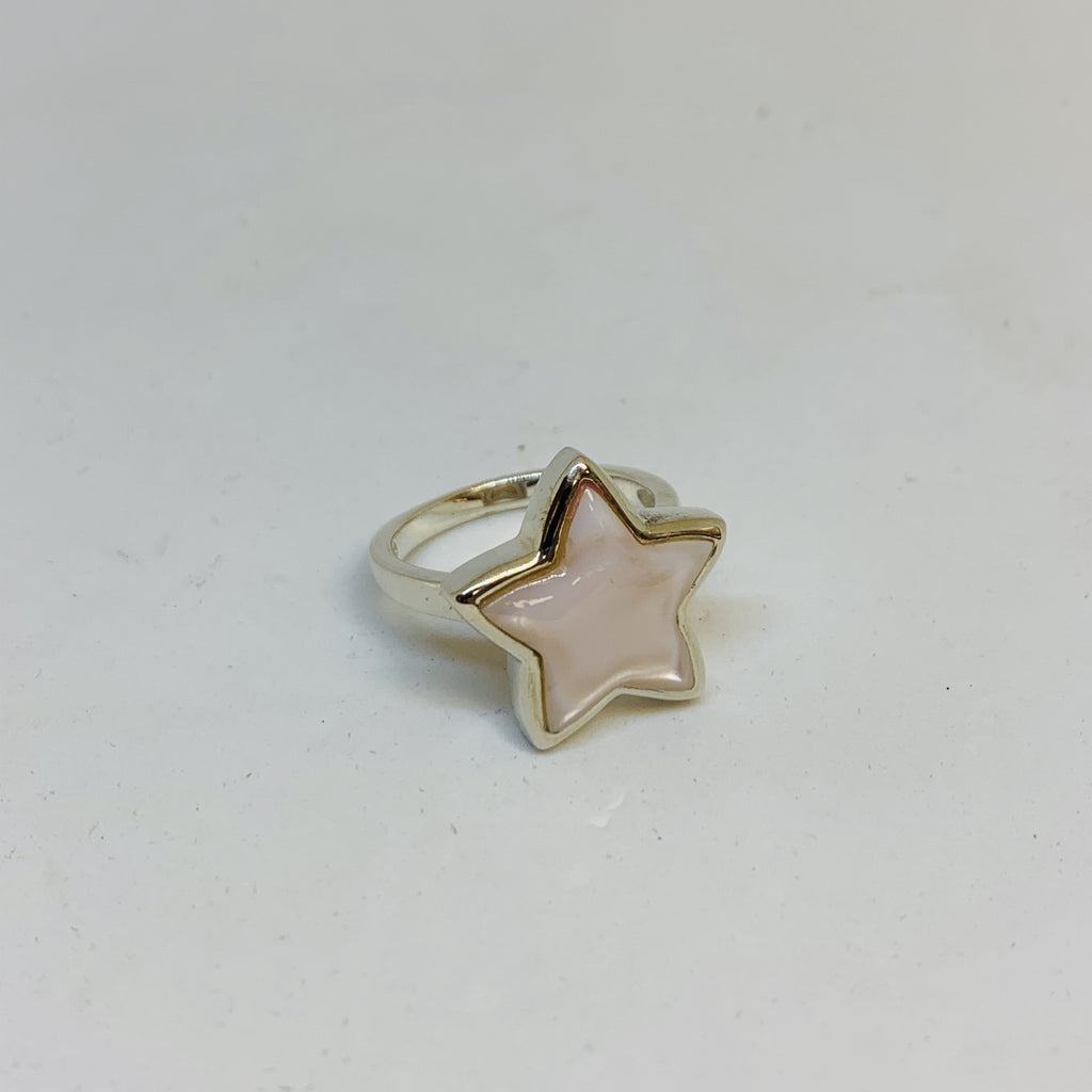 Silver Mother of Pearl Ring | Star Design | Soothing Sea Energy