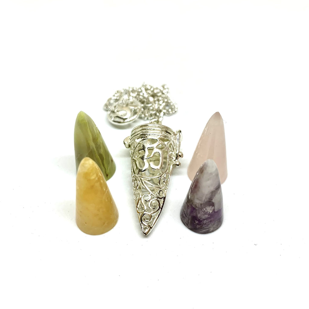 Interchangeable Gemstone Pendulum Set | 4 Healing Stones | WorthyVibe